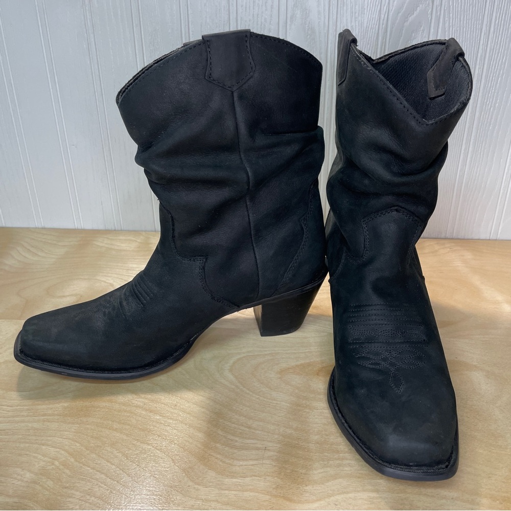 Durango Crush Square Toe Slouch Western Boot - Black